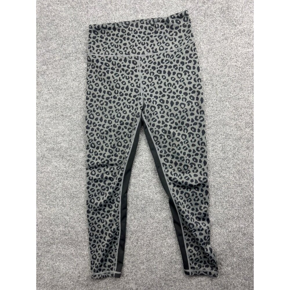 Allfenix Legging Women's Large Cheetah Print‎ Gray Cropped Ankle Hi Rise